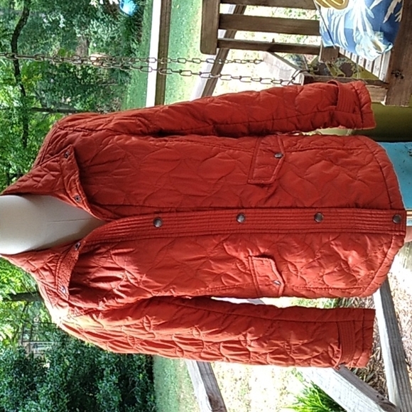 Lands End orange small 6-8 puffer jacket coat - Picture 1 of 4